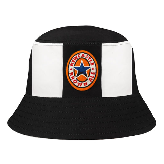 Black-White - Front - Fan Originals Newcastle Embroidered Bucket Hat