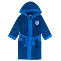 Blue - Front - England Boys Crest Fleece Dressing Gown