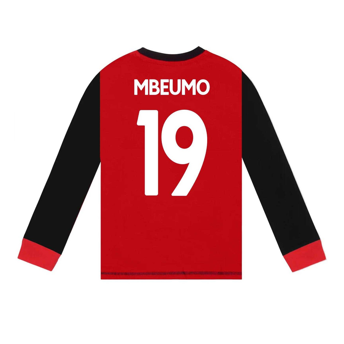 Red-Black - Side - Manchester United FC Boys Bryan Mbeumo 19 Long Pyjama Set