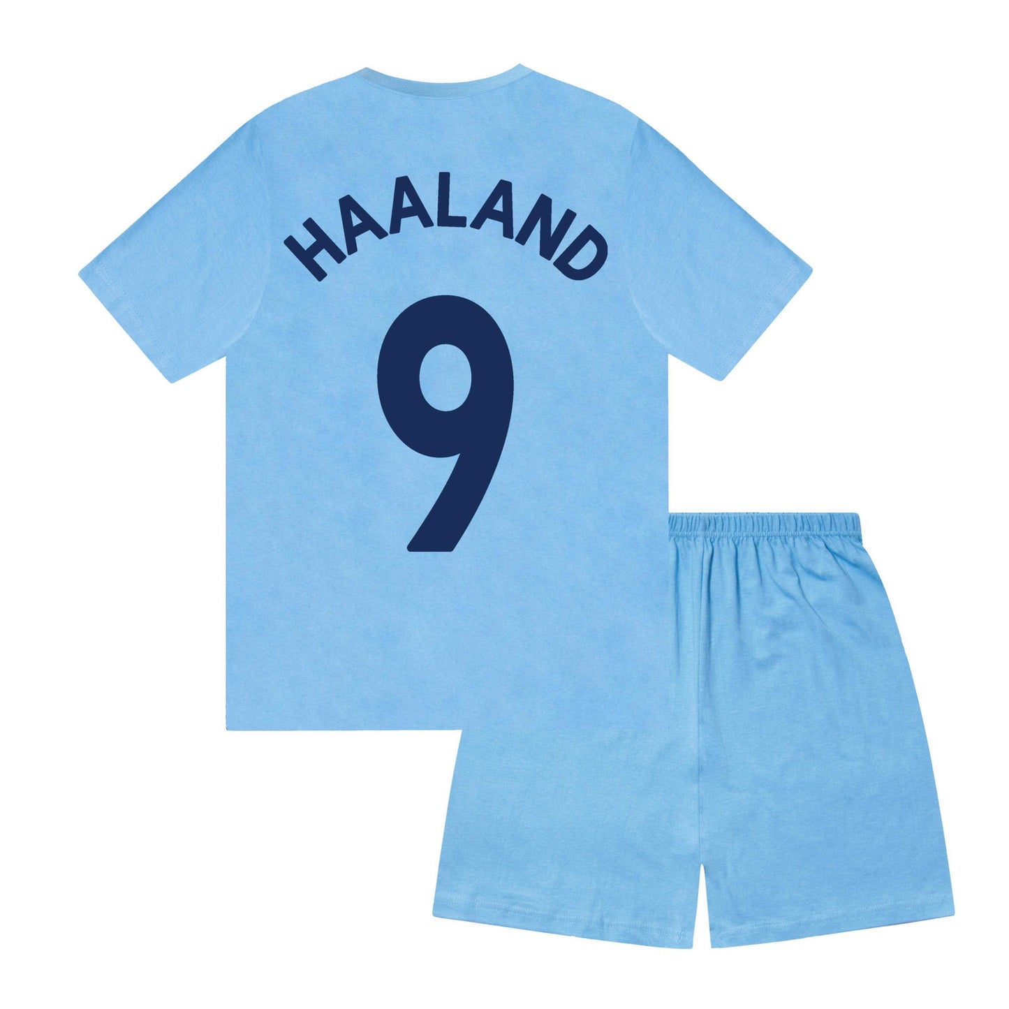 Navy Blue - Back - Manchester City FC Boys Haaland 9 Sublimated Short Pyjama Set