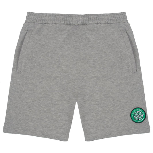 Grey - Front - Celtic FC Mens Fleece Shorts
