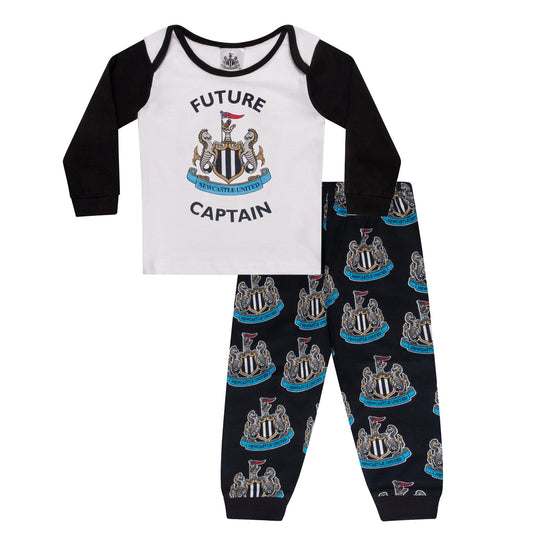 Black - Front - Newcastle United FC Baby Boys Future Captain Long Pyjama Set