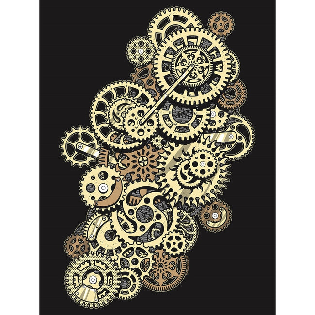 Black - Side - Grindstore Ladies-Womens Steampunk Cogwheels Floaty Tank