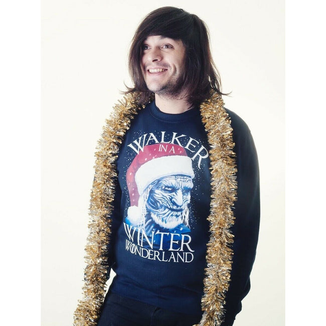 Navy - Back - Grindstore Mens Walker In A Winter Wonderland Christmas Jumper
