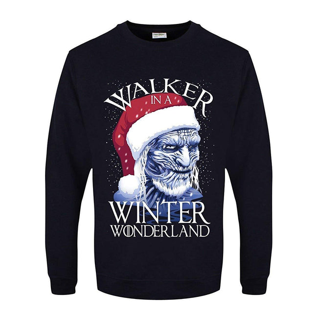 Navy - Front - Grindstore Mens Walker In A Winter Wonderland Christmas Jumper