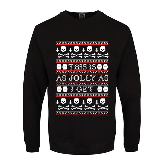 Black - Front - Grindstore Mens This Is As Jolly As I Get Christmas Jumper