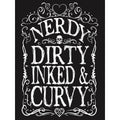 Black-White - Side - Grindstore Womens-Ladies Nerdy Dirty Inked & Curvy Vest Top
