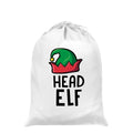White - Front - Grindstore Head Elf Santa Sack
