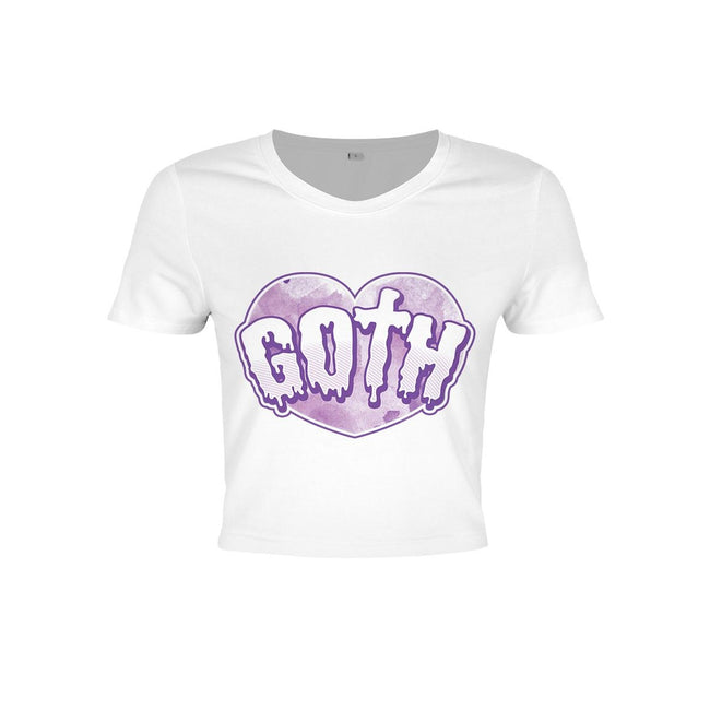 White - Front - Grindstore Ladies-Womens Pastel Goth Crop Top