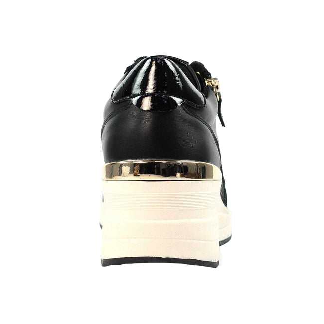 Black - Back - Lunar Womens-Ladies Juno Wedge Trainers