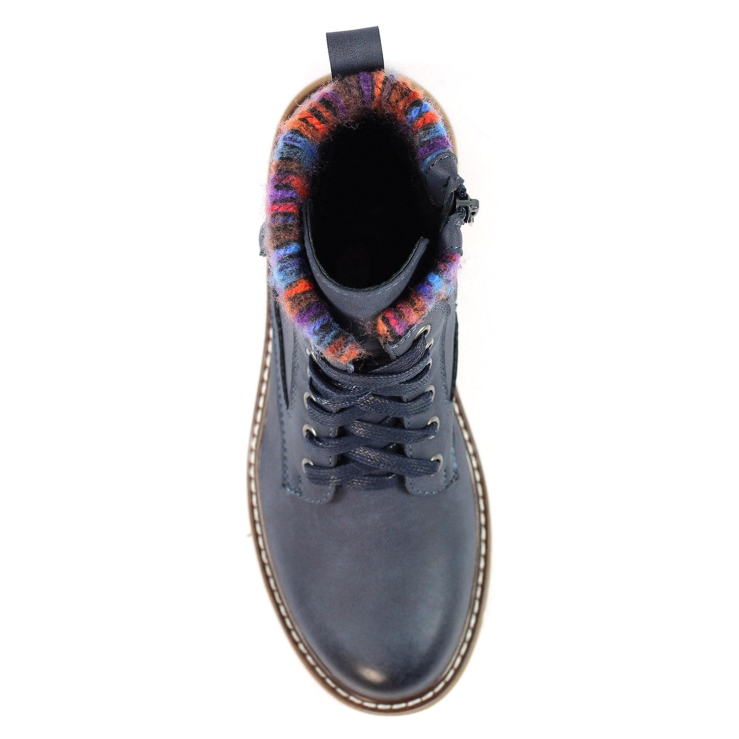 Blue - Side - Lunar Womens-Ladies California Faux Leather Wide Boots