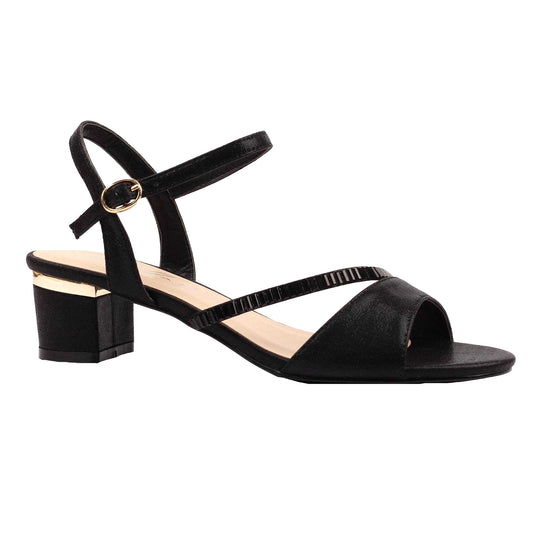 Black - Front - Lunar Womens-Ladies Jen Block Heel Sandals