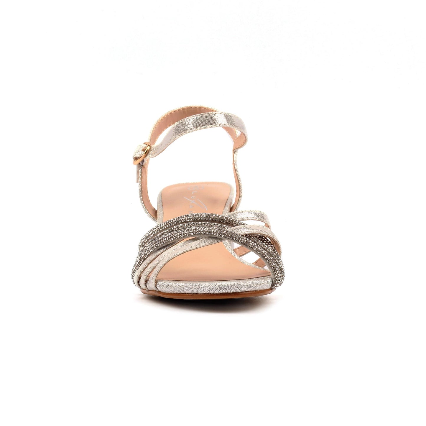 Silver - Side - Lunar Womens-Ladies Imani Block Heel Sandals
