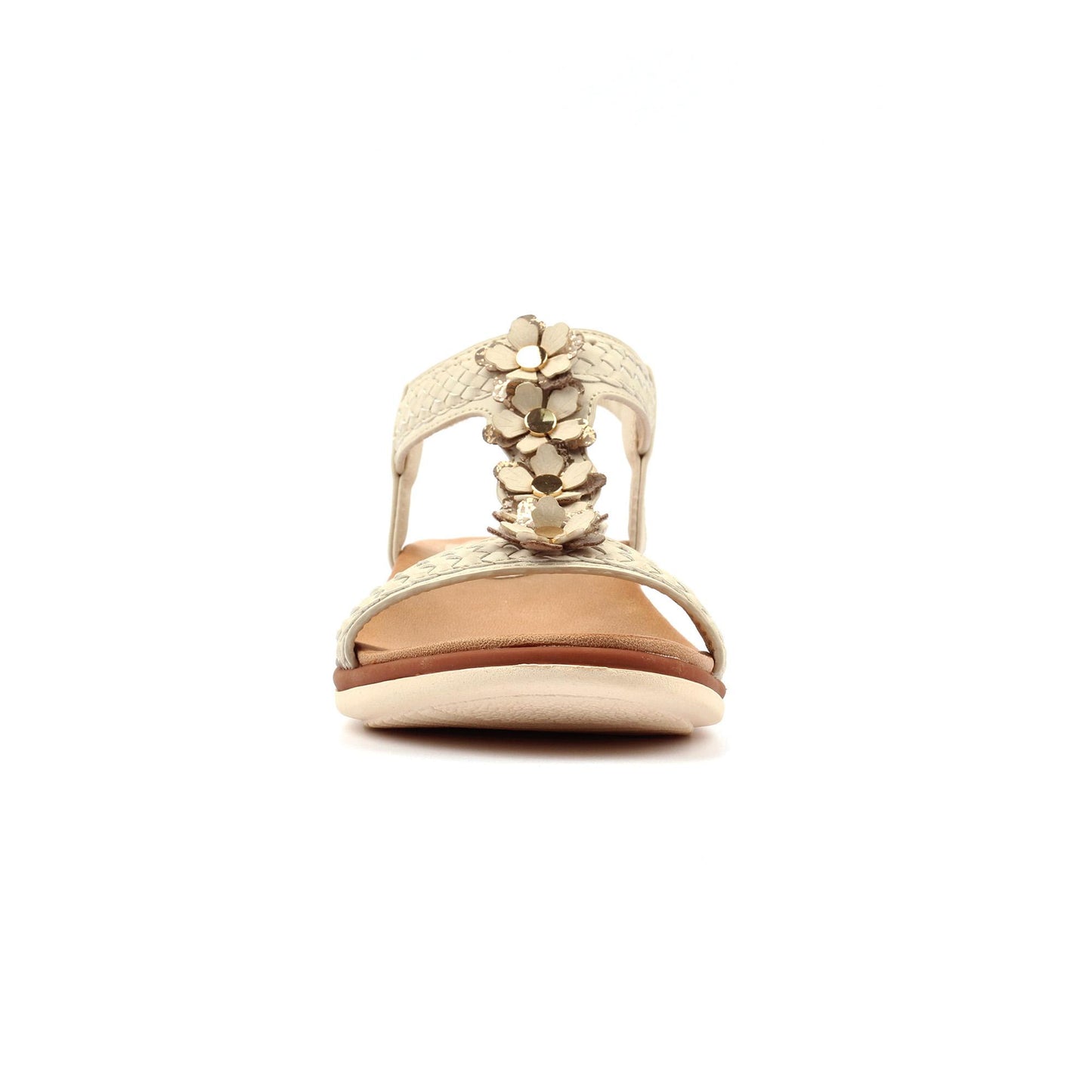 Beige - Side - Lunar Womens-Ladies Clementine Sandals
