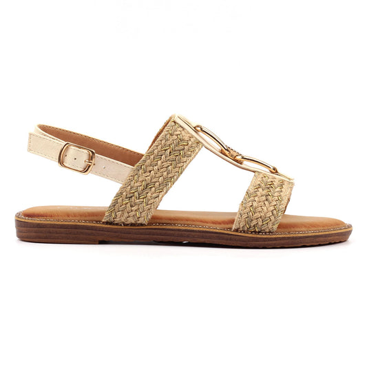 Cream - Front - Lunar Womens-Ladies Lumi Sandals