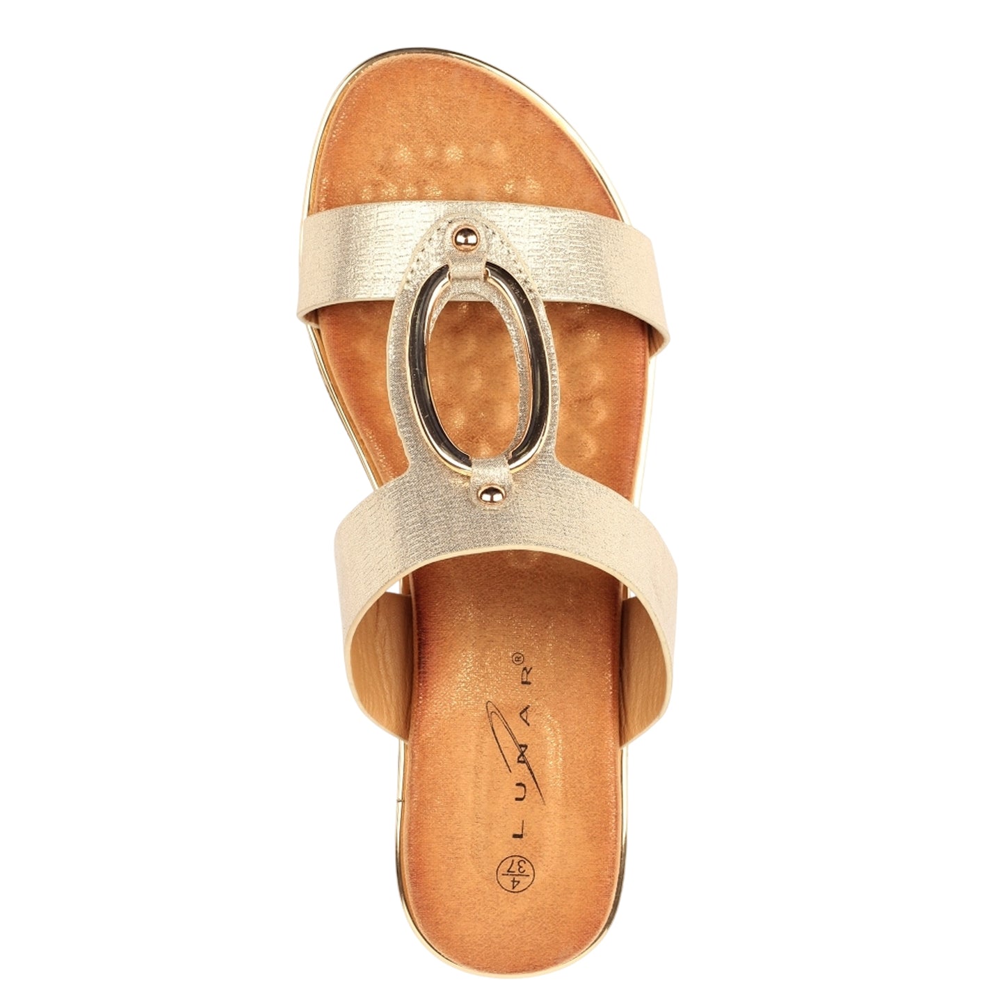 Gold - Pack Shot - Lunar Womens-Ladies Claudia Sandals