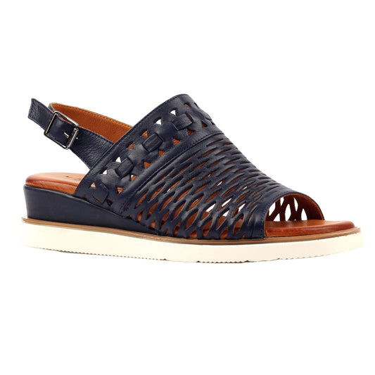 Navy - Front - Lunar Womens-Ladies Hailey Leather Sandals