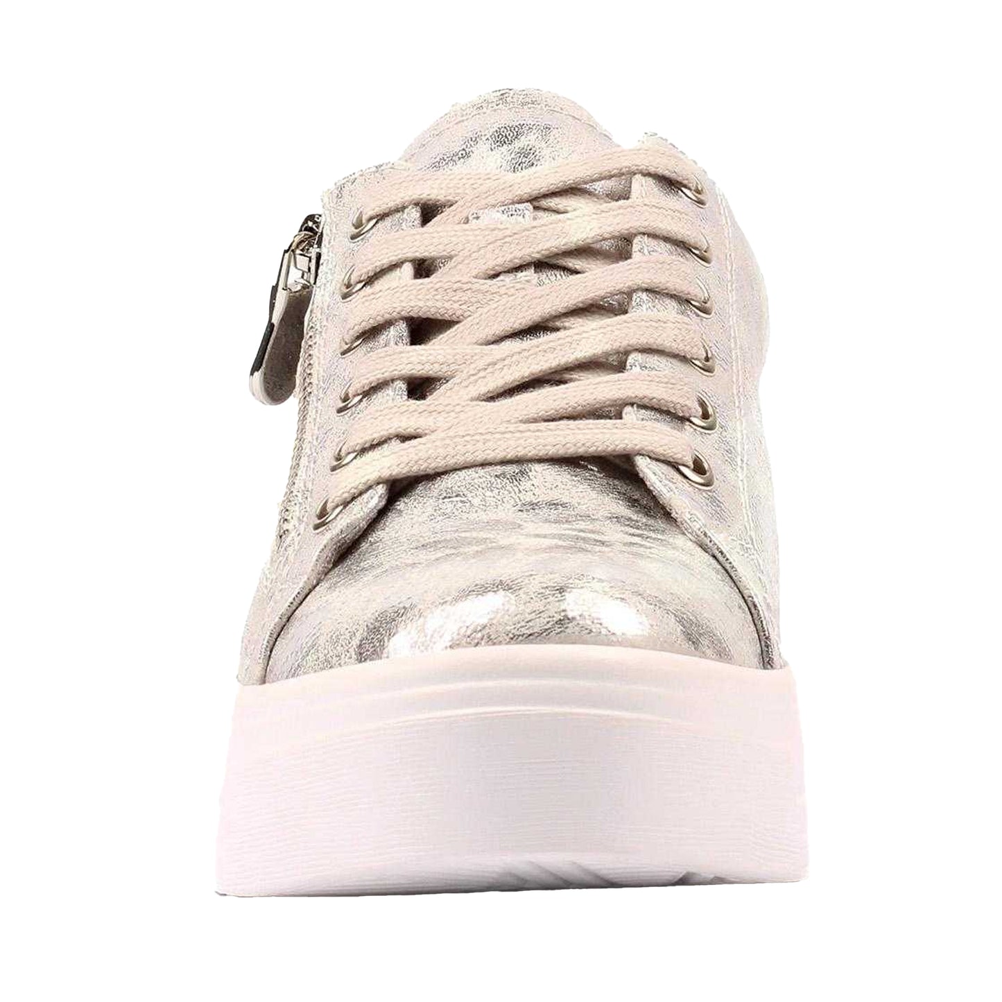 Silver - Side - Lunar Womens-Ladies Charm ll Animal Print Trainers
