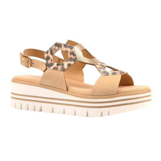 Beige - Front - Lunar Womens-Ladies Jaslene Sandals