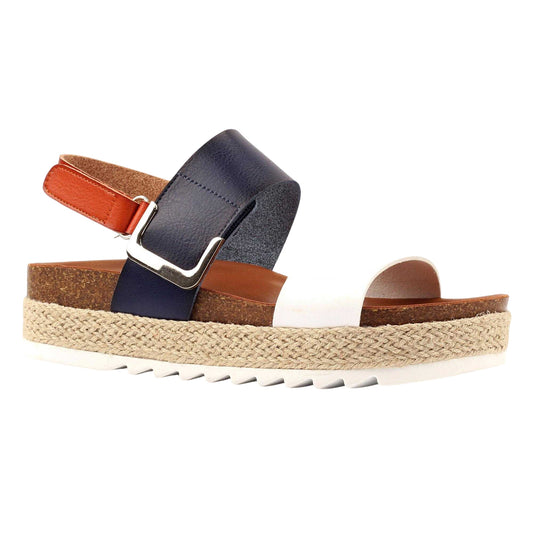 Navy - Front - Lunar Womens-Ladies Deanna II Sandals
