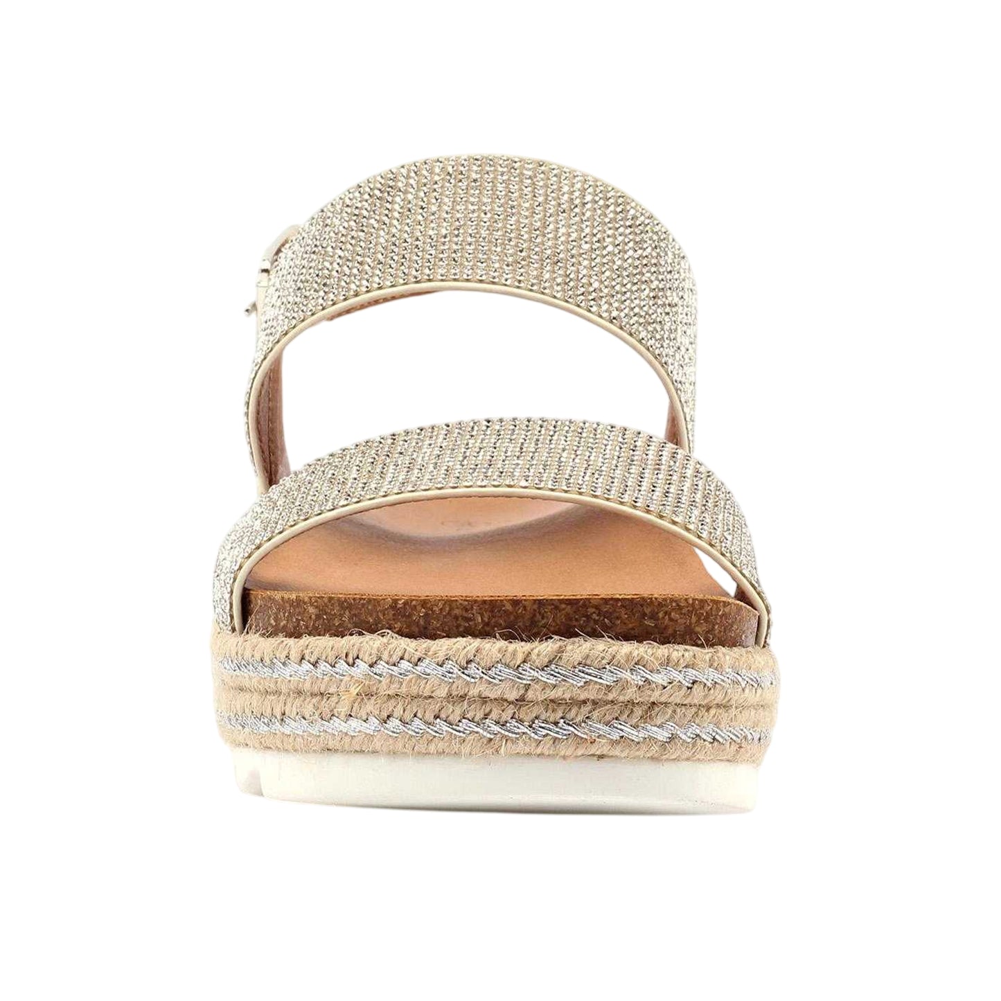 Silver - Side - Lunar Womens-Ladies Emery Sandals