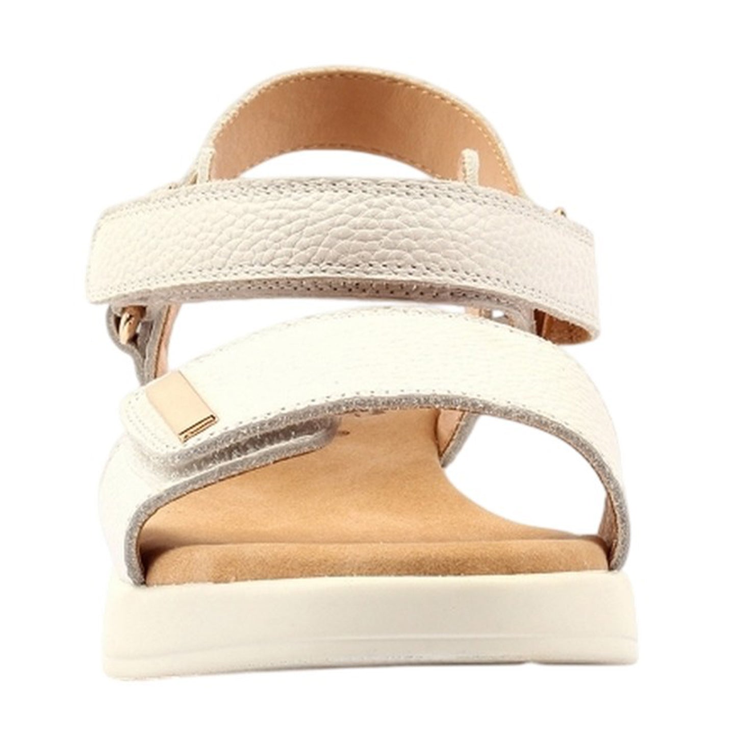 White - Pack Shot - Lunar Womens-Ladies Lark Leather Wedge Sandals