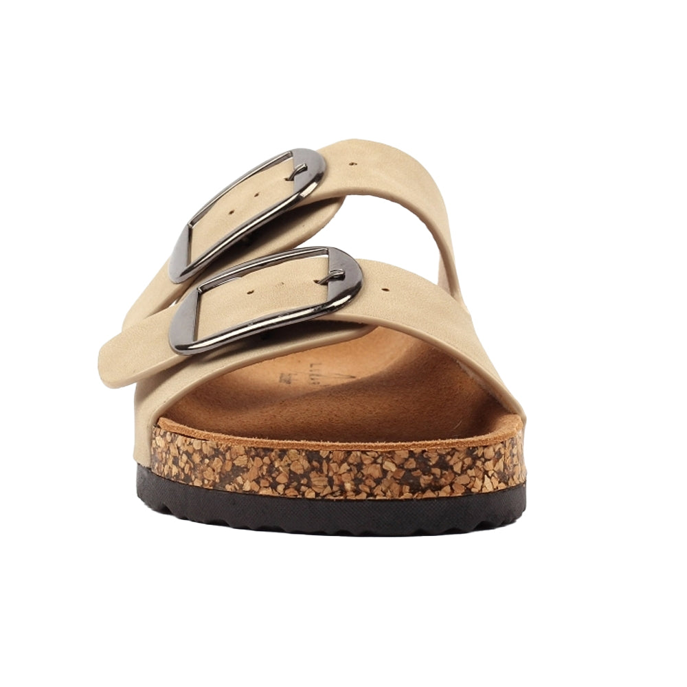 Beige - Pack Shot - Lunar Womens-Ladies Rondo Leather Sandals