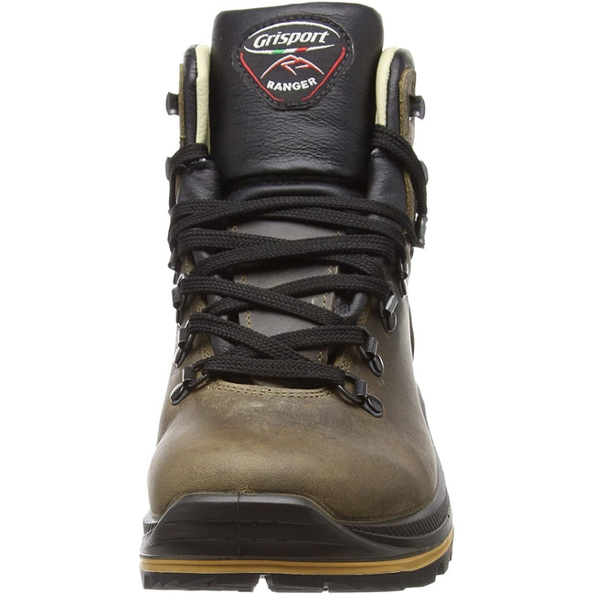 Tan-Black - Close up - Grisport Unisex Adult Aztec Waxy Leather Wide Walking Boots