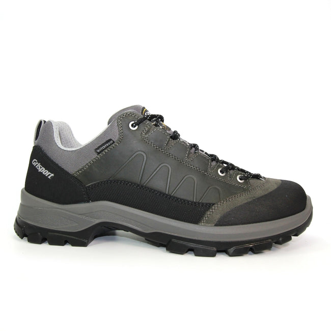 Green-Black - Back - Grisport Childrens-Kids Kratos-Lo Waxy Leather Walking Shoes
