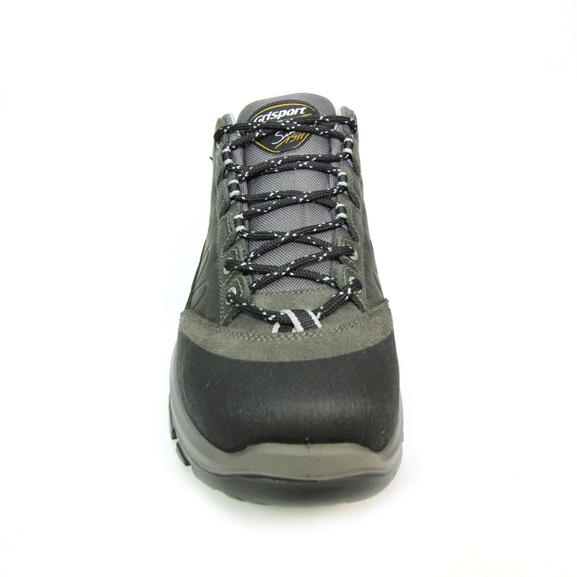 Green-Black - Close up - Grisport Childrens-Kids Kratos-Lo Waxy Leather Walking Shoes