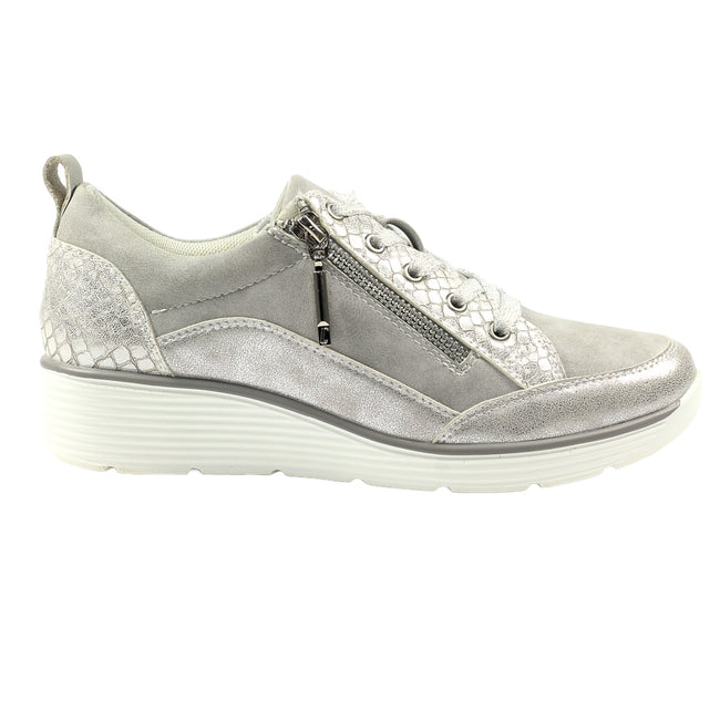 Silver - Side - Lunar Womens-Ladies Kiley Trainers