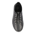 Black-White - Pack Shot - Lunar Womens-Ladies St Ives Leather Plimsolls