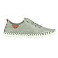 Grey-White - Back - Lunar Womens-Ladies St Ives Leather Plimsolls