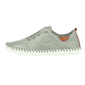 Grey-White - Side - Lunar Womens-Ladies St Ives Leather Plimsolls