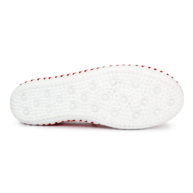 Orange-White - Pack Shot - Lunar Womens-Ladies St Ives Leather Plimsolls