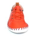 Orange-White - Close up - Lunar Womens-Ladies St Ives Leather Plimsolls