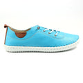 Turquoise-White - Lifestyle - Lunar Womens-Ladies St Ives Leather Plimsolls