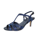 Navy - Close up - Lunar Womens-Ladies Francie Wide Sandals