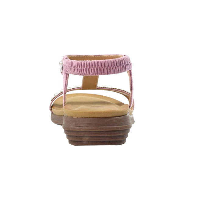 Lilac - Back - Lunar Womens-Ladies Tancy Pearl Sandals