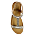 Beige - Pack Shot - Lunar Womens-Ladies Tancy Pearl Sandals