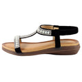 Black - Side - Lunar Womens-Ladies Tancy Pearl Sandals