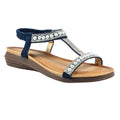 Blue - Front - Lunar Womens-Ladies Tancy Pearl Sandals