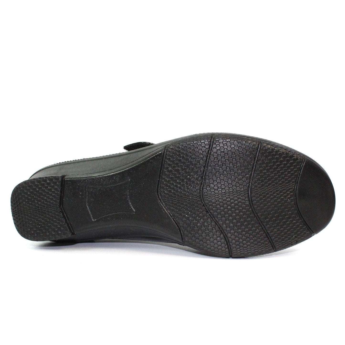 Black - Close up - Lunar Womens-Ladies Nell Leather Lined Casual Shoes