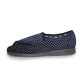 Navy - Side - Goodyear Mens Columbus II Checked Slippers