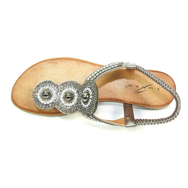 Pewter Grey - Lifestyle - Lunar Womens-Ladies Silvia Sandals