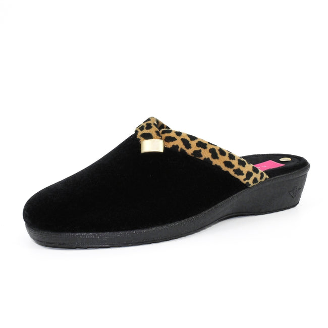Grey - Side - Lunar Womens-Ladies Michelle Slippers
