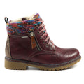 Burgundy - Side - Lunar Womens-Ladies Jalapeno Ankle Boots