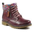 Burgundy - Front - Lunar Womens-Ladies Jalapeno Ankle Boots