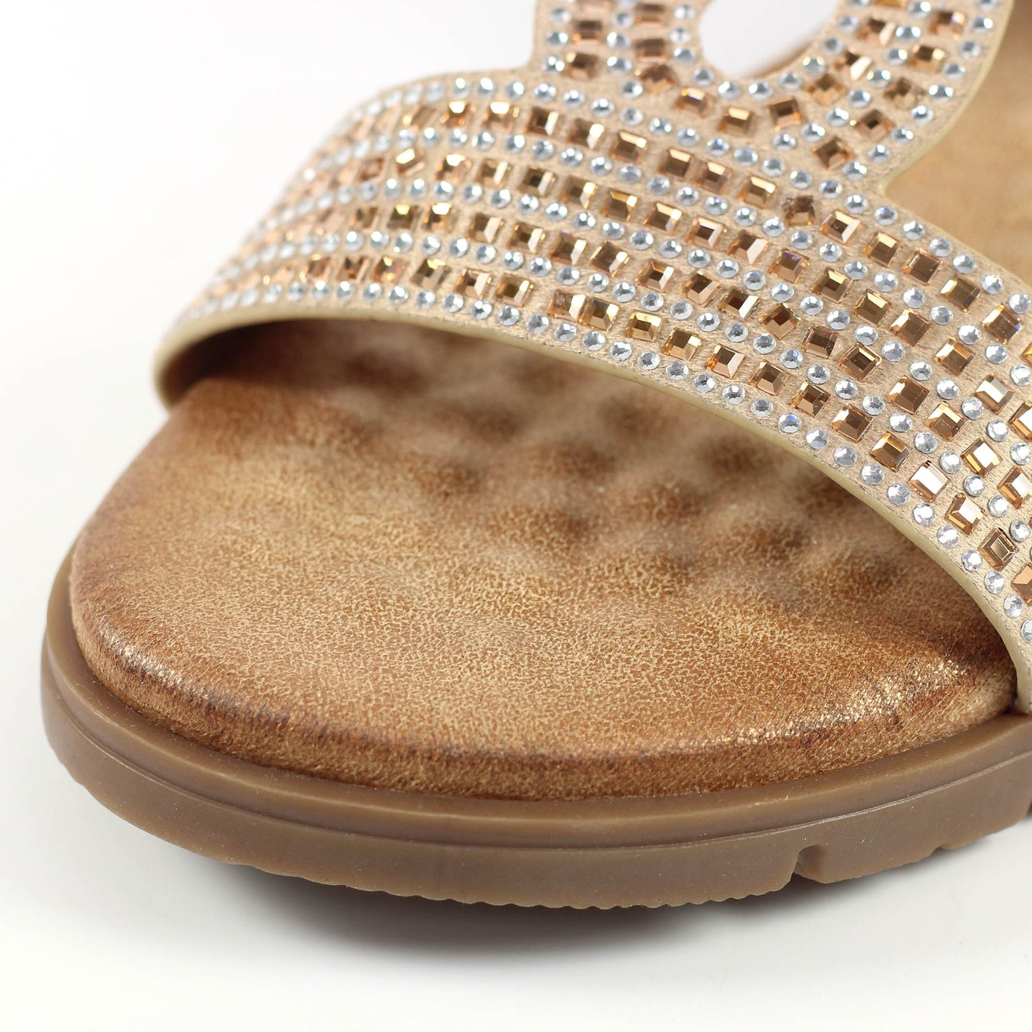 Gold - Close up - Lunar Womens-Ladies Chavez Diamante Sandals