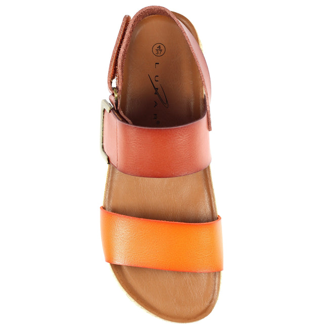 Orange - Pack Shot - Lunar Womens-Ladies Deanna II Sling Back Sandals